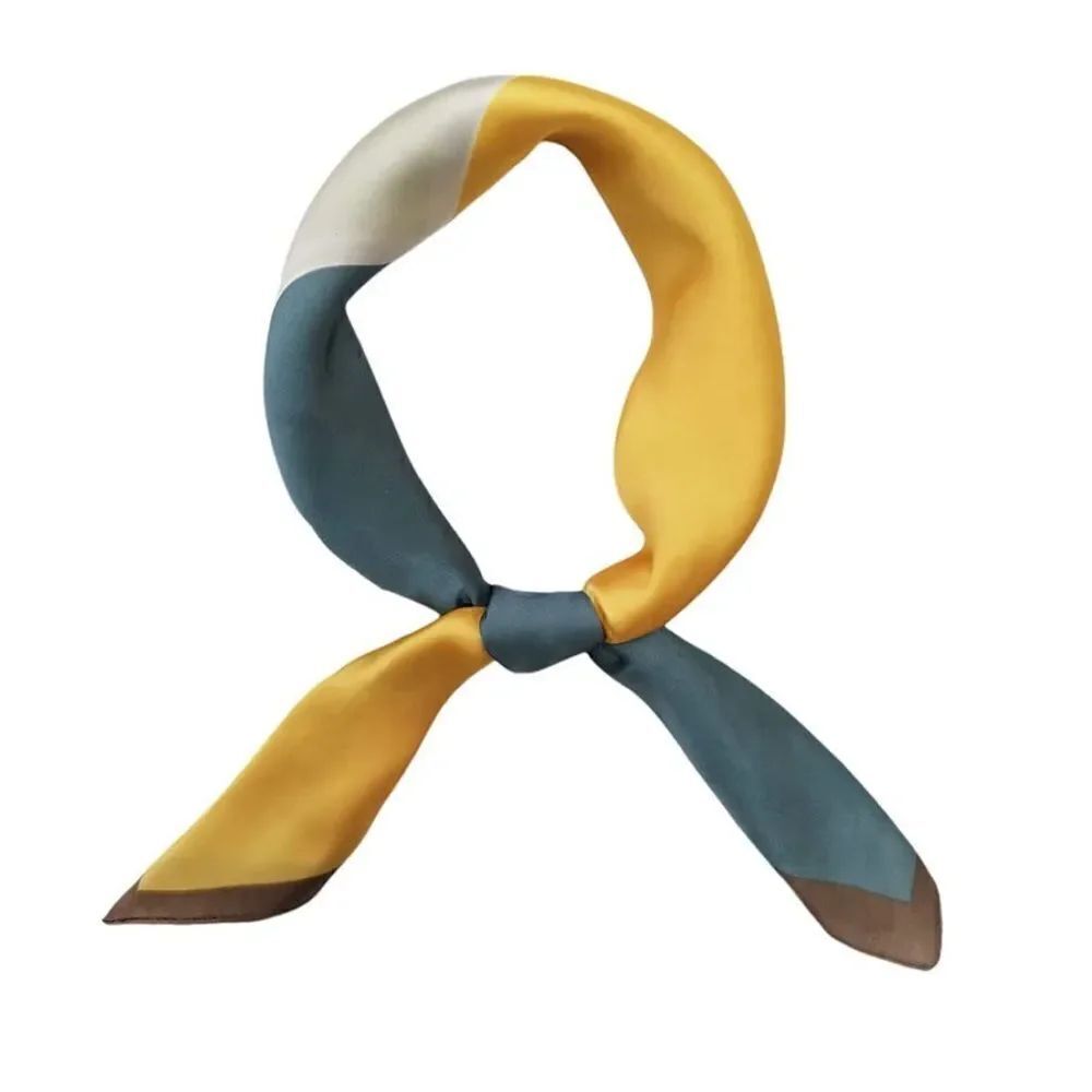 Color Block Silky Scarf